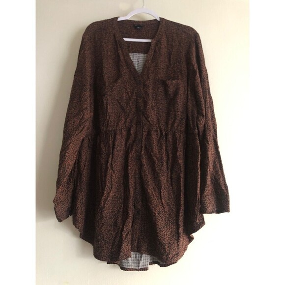TORRID Women’s Babydoll Tunic Top size 2 Leopard Animal Print - Picture 1 of 6